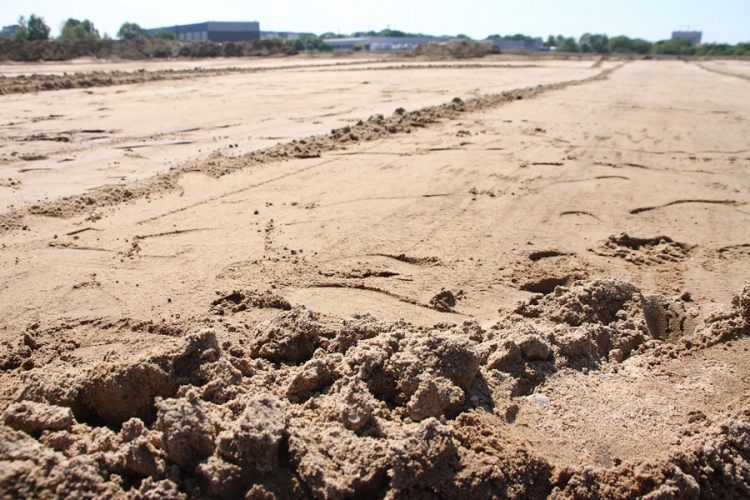 Песочница на месте будущего стадиона к ЧМ-2018