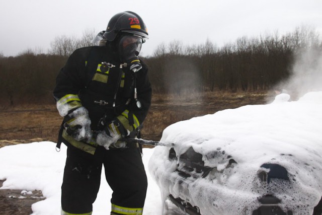 В Калининградской области пожарные тушили «Митсубиси», «Рено» и «Волгу»