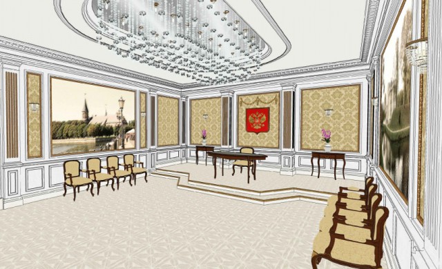 «Расписные стены и золотой зал»: в Калининграде начался ремонт Дворца бракосочетаний (фото)