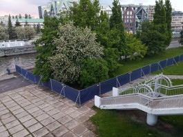 Часть острова Канта в Калининграде огородили для строительства нового моста (фото)