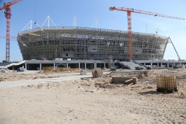 Строители завершили монтаж кровли на стадионе к ЧМ-2018 в Калининграде (фото)