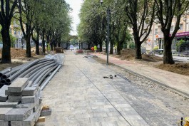 Ремонт пешеходной зоны на улице Соммера в Калининграде приостановили из-за замены труб