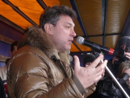 Борис Немцов во время митинга в Калининграде. 30 января 2010 год