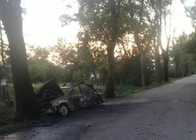 В Гурьевском округе водитель на ходу выбежал из загоревшейся машины