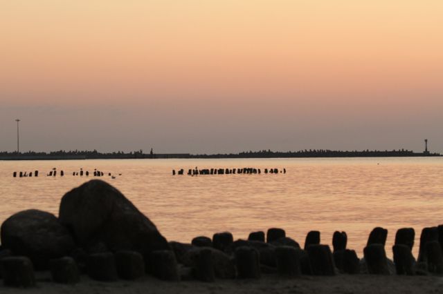 Вечер на Балтийском море в городе Пионерский
