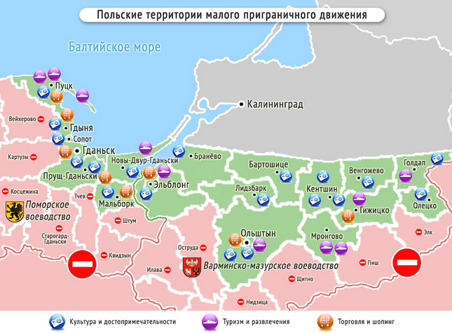 Граница калининград польша карта