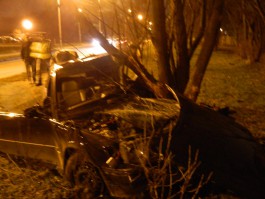 На ул. Борзова в Калининграде «Мерседес» врезался в дерево: водитель погиб