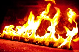 На Светлогорском шоссе сгорел микроавтобус «Мерседес»