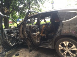  На ул. Баграмяна в Калининграде сгорел внедорожник «Хонда» (фото)