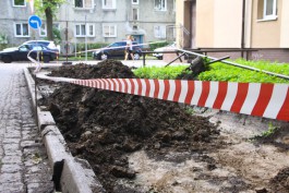В немецком доме на Каштановой аллее в Калининграде обвалился балкон