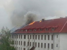 На территории воинской части в Гусеве произошёл крупный пожар