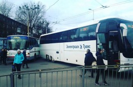 На ул. Красной в Калининграде столкнулись два автобуса: образовалась пробка (фото)
