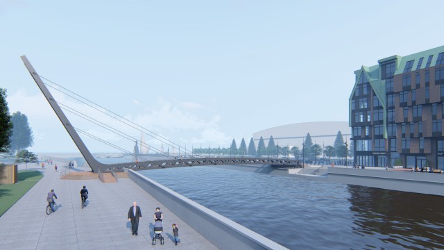 В Калининграде расторгают контракт на строительство пешеходного моста через Преголю