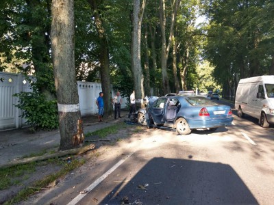 На трассе Калининград — Балтийск «Мерседес» вылетел на встречку и врезался в дерево