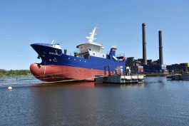 На верфи в Калининградской области спустили на воду корпус рыболовного судна &laquo;Болеслав&raquo; (фото)
