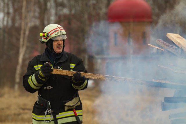 В Полесском округе при пожаре пострадал один человек
