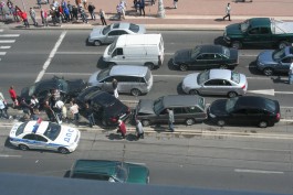 На площади Победы в Калининграде столкнулось пять автомобилей (фото)
