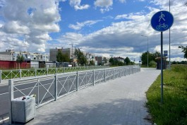 На участке от Мамоновского шоссе до Голубево завершили обустройство тротуаров с велодорожками