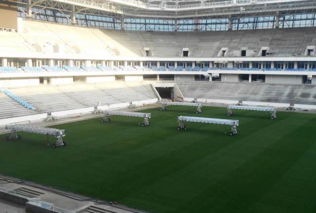 На стадионе к ЧМ-2018 в Калининграде включили отопление (фото)