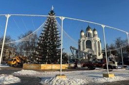 На площади Победы в Калининграде начинают разбирать новогоднюю ёлку (фото)