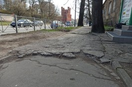 Ремонт тротуара на Литовском валу в Калининграде отложили из-за дефицита бюджета