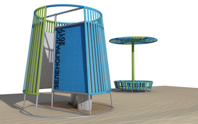 Власти Зеленоградска представили эскизы кабинок для переодевания на пляже