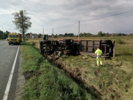 Очевидцы: В Багратионовском округе опрокинулся бензовоз