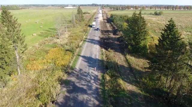 Дорожники показали ремонт двух трасс в Калининградской области с квадрокоптера (видео)