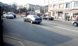 Из-за ДТП в центре Калининграда образовалась пробка