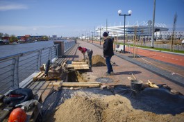 «Дело — труба»: почему провалилась плитка на новой набережной у стадиона «Калининград»