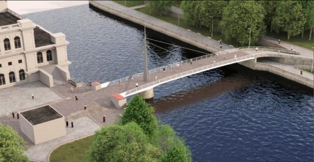 В Калининграде представили концепцию нового пешеходного моста от бывшего ДКМ на остров Канта