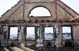 Сгоревший дом в Черняховске