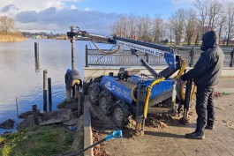 На набережной в Полесске готовятся устанавливать понтонный причал для судов