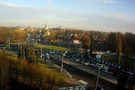 Из-за аварии на площади Василевского в Калининграде образовалась пробка