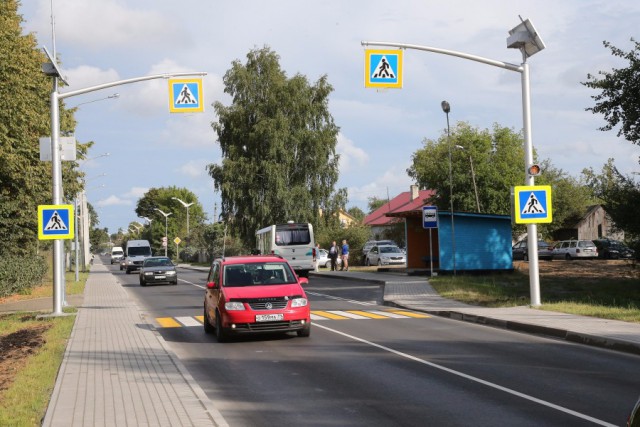 После ремонта на трассе Калининград — Балтийск появился безопасный пешеходный переход