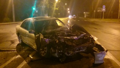 На Советском проспекте в Калининграде столкнулись грузовик и «Мицубиси» с пьяным водителем (фото)