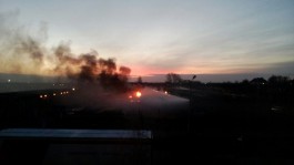 В военном парке Гусева загорелась БМП: очевидцы сообщают о взрывах