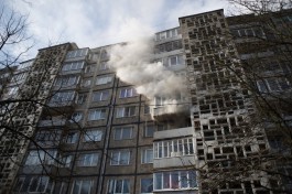 В Калининграде пожарные тушили балконы двенадцатиэтажного дома на Московском проспекте