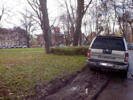 Нерадивые водители испортили Шведский сквер в Калининграде