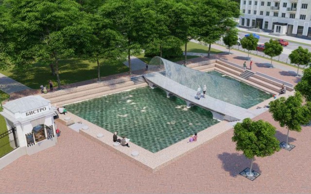 «Амфитеатр с фонтаном, аллея и велопрокат»: что хотят сделать на площади перед стадионом «Балтика» в Калининграде
