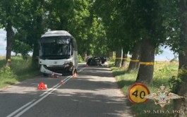 Под Озёрском БМВ врезался в легковушку и автобус: пострадала 20-летняя водитель (видео)