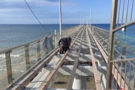 На закрытом на ремонт пирсе в Зеленоградске приступили к установке подсветки