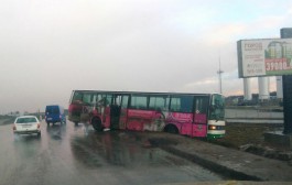 Под Калининградом съехал в кювет рейсовый автобус