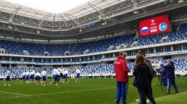 Сборная России провела тренировку на стадионе «Калининград»
