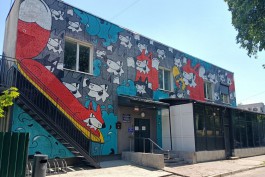 Фасад молодёжного клуба на улице Куйбышева украсили «лисьими» граффити (фото)