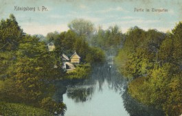 Вид Хуфенского ручья и Тиргартена с моста на Брамсштрассе. Ок. 1914 г.