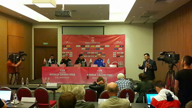 Пресс конференция наставников сборных-участниц калининградского этапа Гран-при