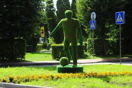 На улицах Светлогорска устанавливают скульптуры из искусственной травы (фото)