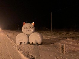 В Зеленоградске неизвестные похитили огромную фигуру котёнка из сена