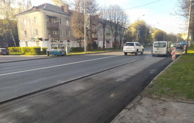 Из-за ремонта сузили часть улицы Невского в сторону выезда из Калининграда